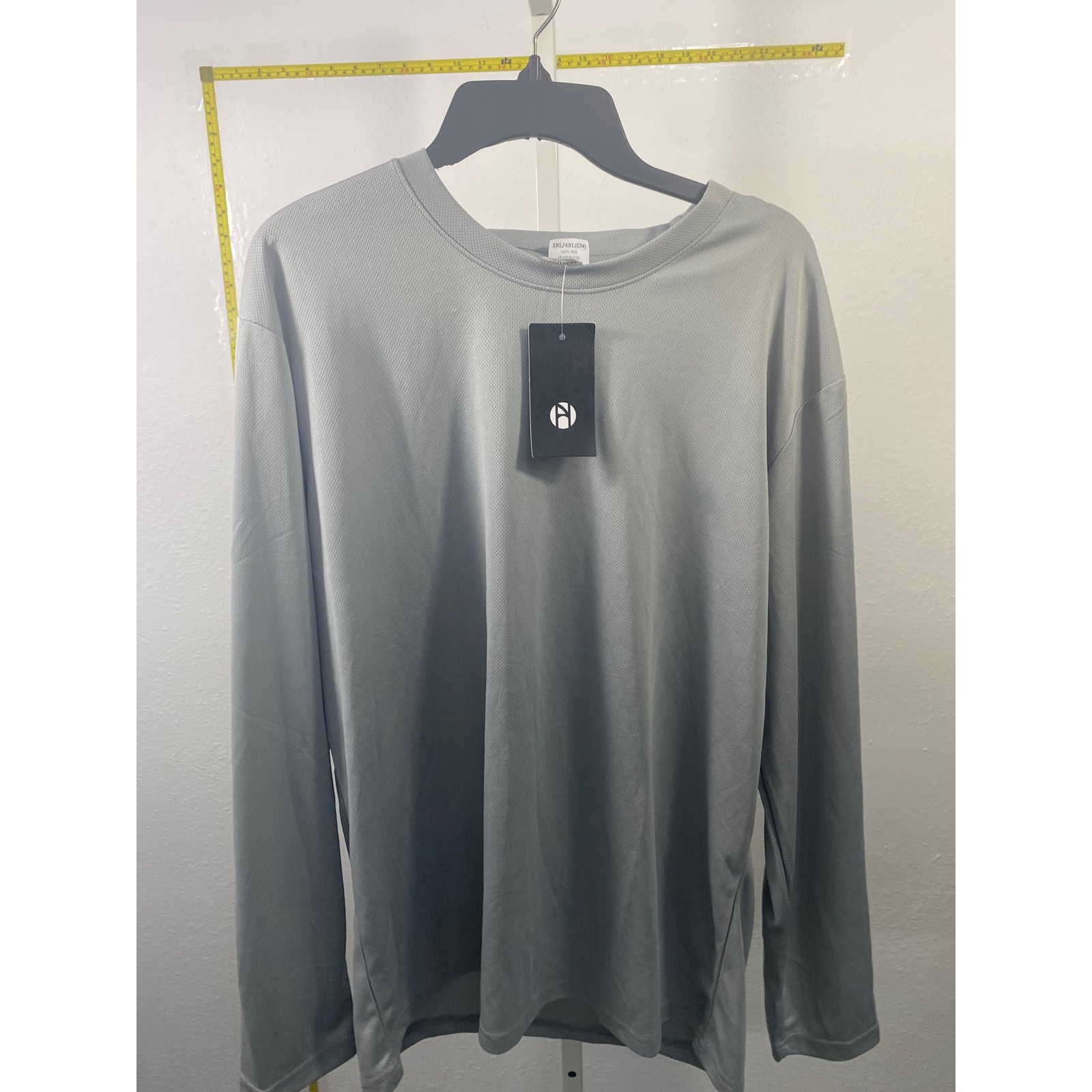 Mens Gray Performance Long Sleeve Mesh Athletic Shirt Xl New With Tags